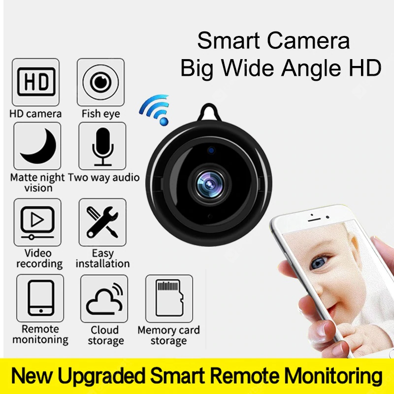Videoovervågningskamera Trådløs natvision Smart hjemmesikkerhed IP-kameraer Bevægelsesregistrering - Kamera