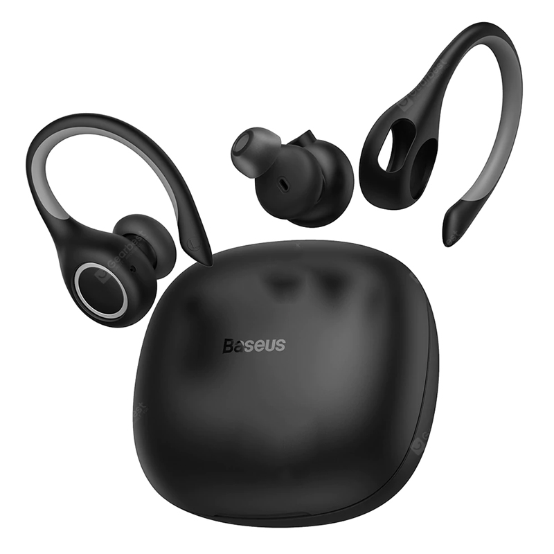 Baseus Enbook W17 Sport Bluetooth Ørner TWS Trådløse hovedtelefoner Understøtter Qi Trådløs opladning Smart Touch IP55 Vandsikker - sort